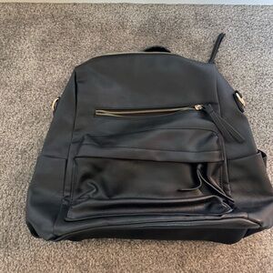 Black Leather Backpack
